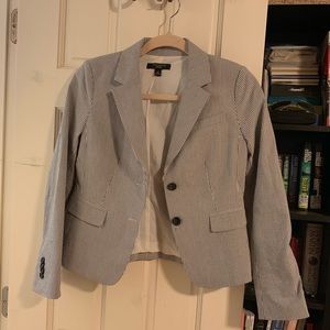 Ann Taylor Petite Cotton Striped Blazer